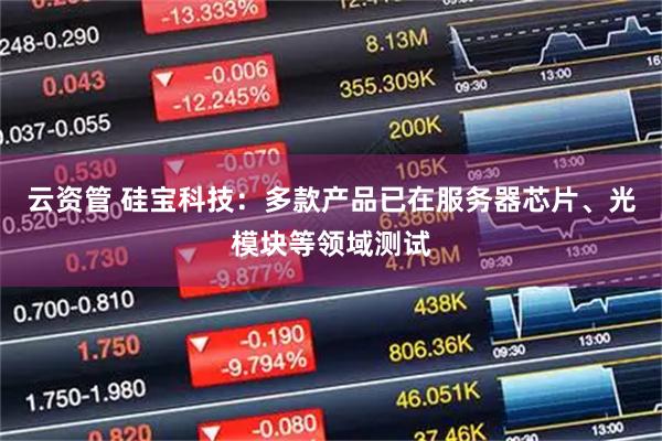 云资管 硅宝科技：多款产品已在服务器芯片、光模块等领域测试